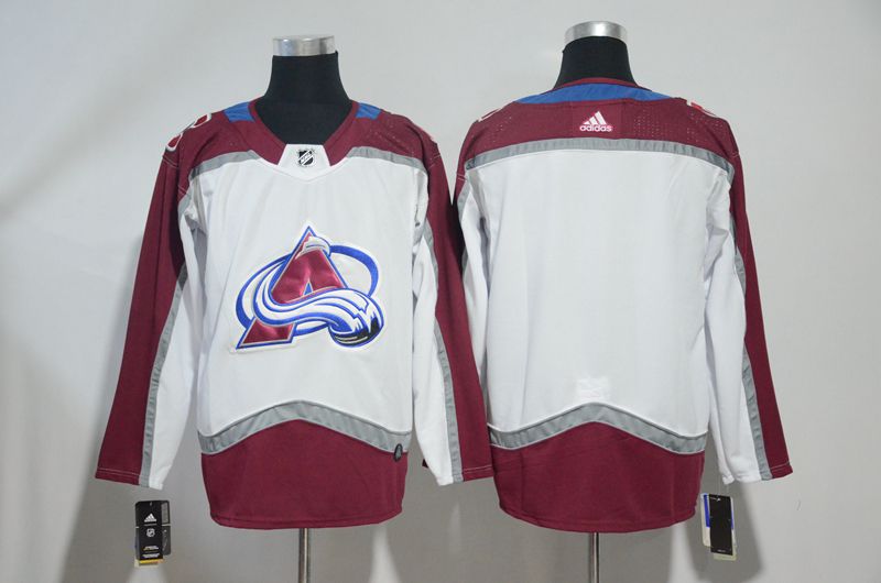 Men Colorado Avalanche Blank White Adidas Hockey Stitched NHL Jerseys